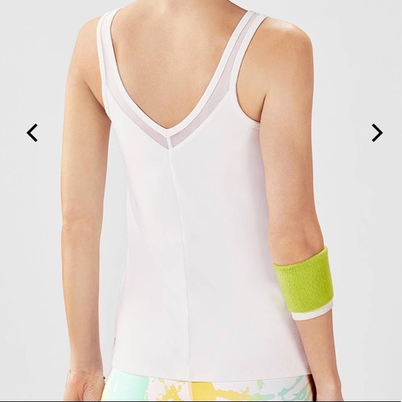 Fabletics Estelle Performance Tank White w/ mesh M - Picture 2 of 8